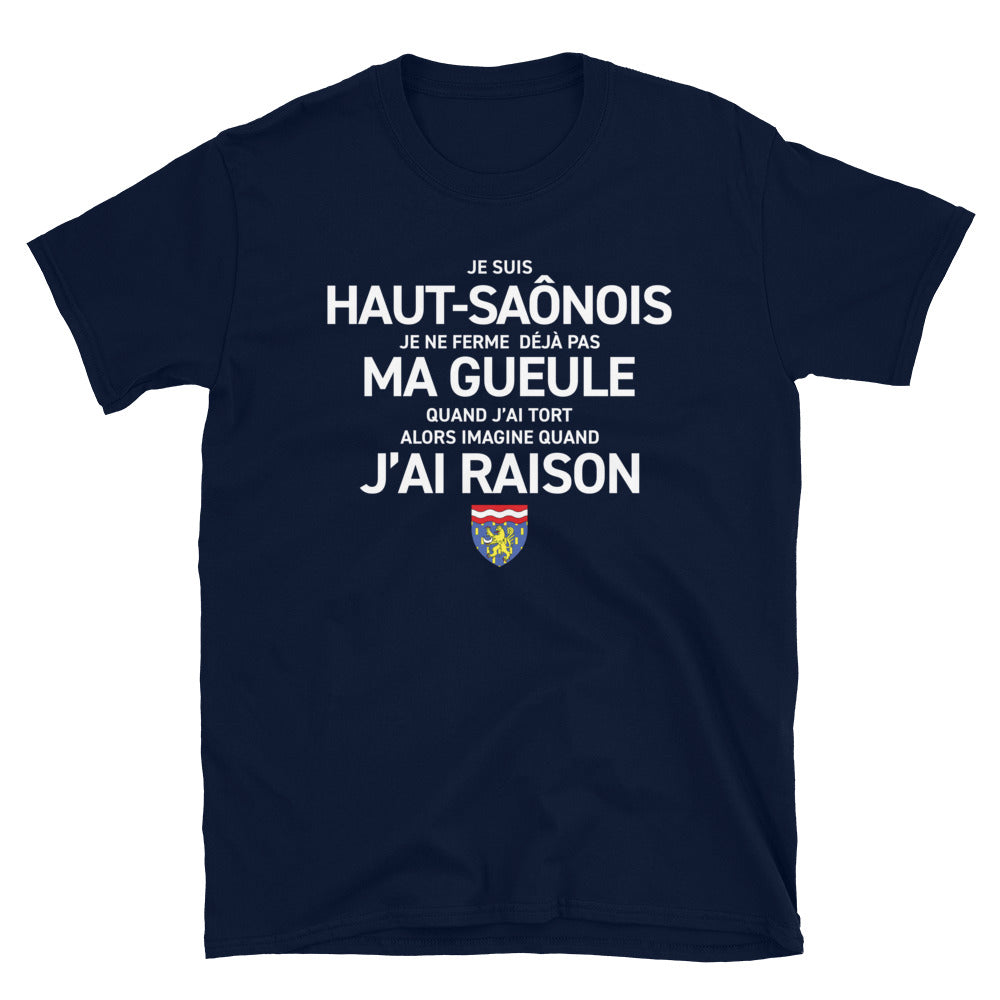 T-shirt Franche-Comté bleu marine dos - Je suis Haut-Saônois je ne ferme pas ma gueule