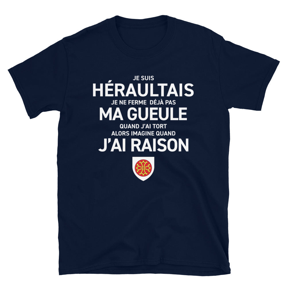T-shirt Hérault noir dos - Je suis Héraultais je ne ferme pas ma gueule