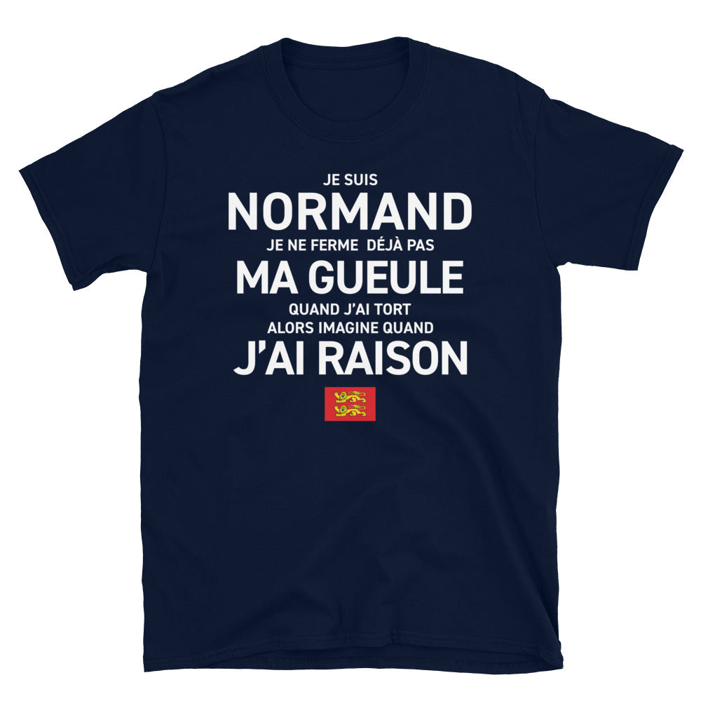 T-shirt Normand bleu marine dos - Je ne ferme pas ma gueule