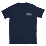 Italia - T-shirt standard unisexe brodé avec liseré drapeau italien vert blanc rouge - Ici & Là - T-shirts & Souvenirs de chez toi