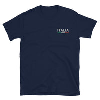 Thumbnail for Italia - T-shirt standard unisexe brodé avec liseré drapeau italien vert blanc rouge - Ici & Là - T-shirts & Souvenirs de chez toi