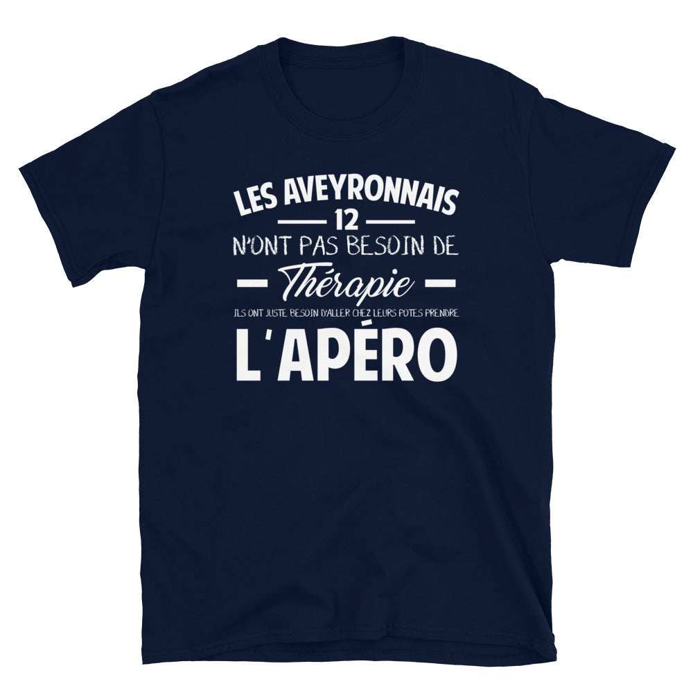 T-shirt Aveyron noir dos - Thérapie des Aveyronnais