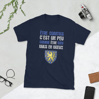 Thumbnail for T-shirt Franche-Comté gris foncé chiné - Être comtois un peu comme être Dieu