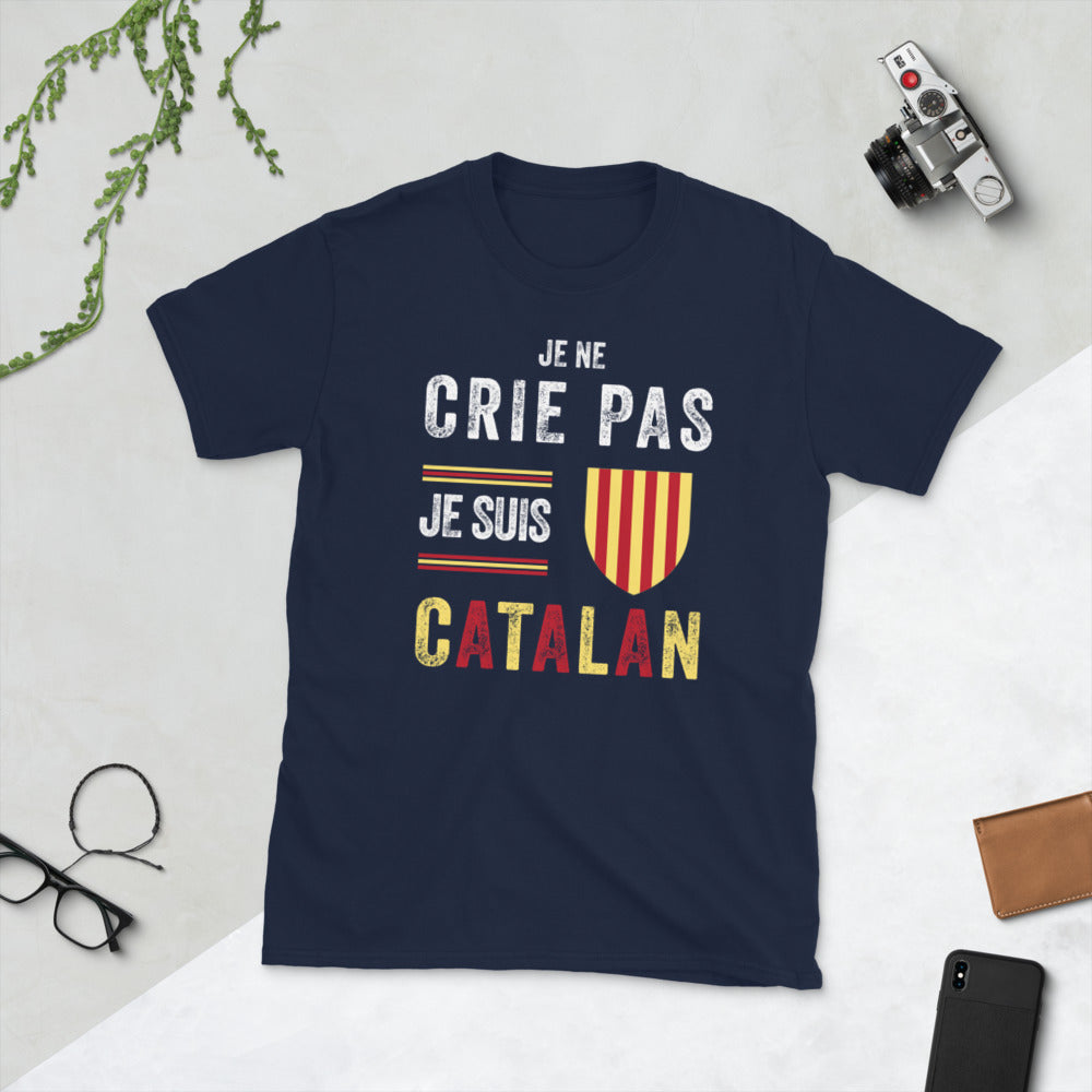 T-shirt Catalan bleu marine dos - Je ne crie pas je suis Catalan