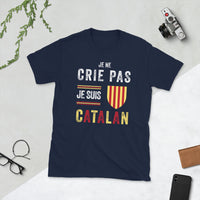 Thumbnail for T-shirt Catalan bleu marine dos - Je ne crie pas je suis Catalan