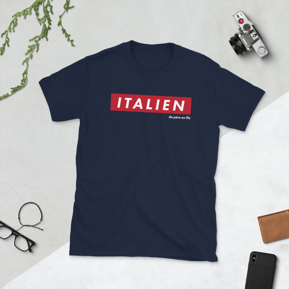 T-shirt Italie gris foncé chiné - Fierté et humour des origines