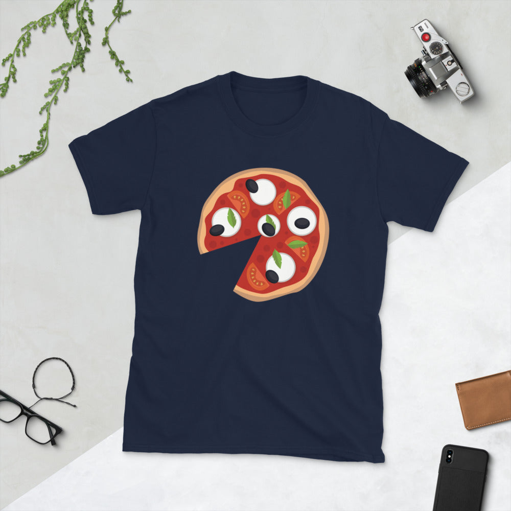 T-shirt Italie gris foncé chiné - Grand part de pizza italienne père fils