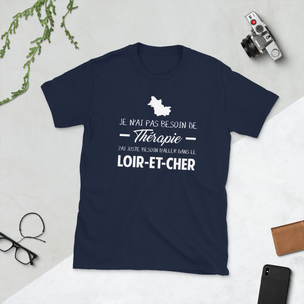 T-shirt Loir-et-Cher gris foncé chiné dos - Pas besoin de thérapie