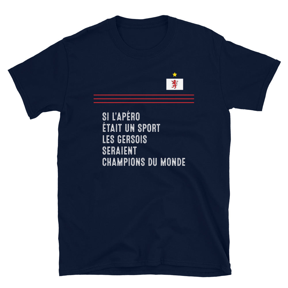 T-shirt Gersois bleu - Champions du monde de l'apéro