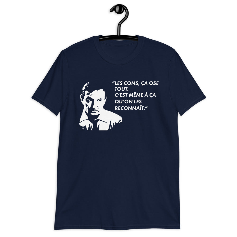 T-shirt humour gris foncé chiné - Les cons ça ose tout, c'est même à ça qu'on les reconnaît dos