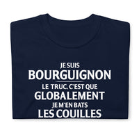 Thumbnail for T-shirt Bourgogne noir - Je suis Bourguignon, m'en bats les couilles