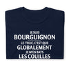 T-shirt Bourgogne noir - Je suis Bourguignon, m'en bats les couilles
