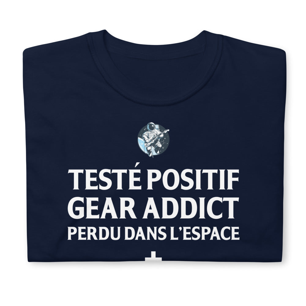 T-shirt humour guitariste noir - testé positif gear addict