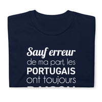 Thumbnail for T-shirt Portugal bleu marine dos - Sauf erreur de ma part