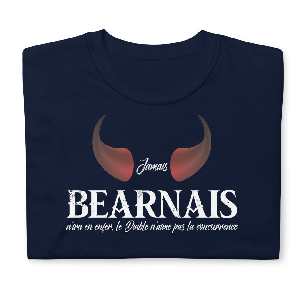 T-shirt Béarn bleu marine dos - Jamais Béarnais n'ira en enfer