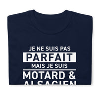 Thumbnail for T-shirt Alsacien bleu marine dos - Motard avec humour local