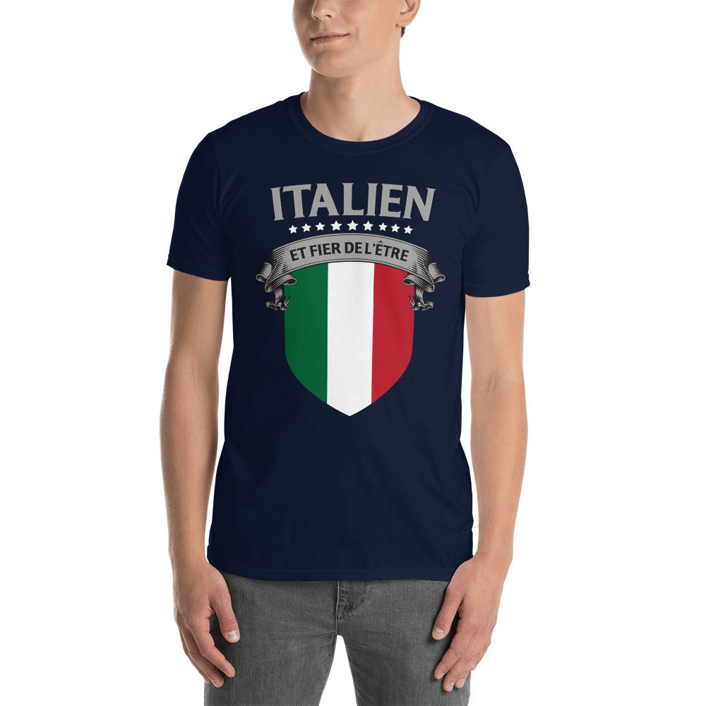T-shirt Italie gris foncé chiné - Fier d'être italien