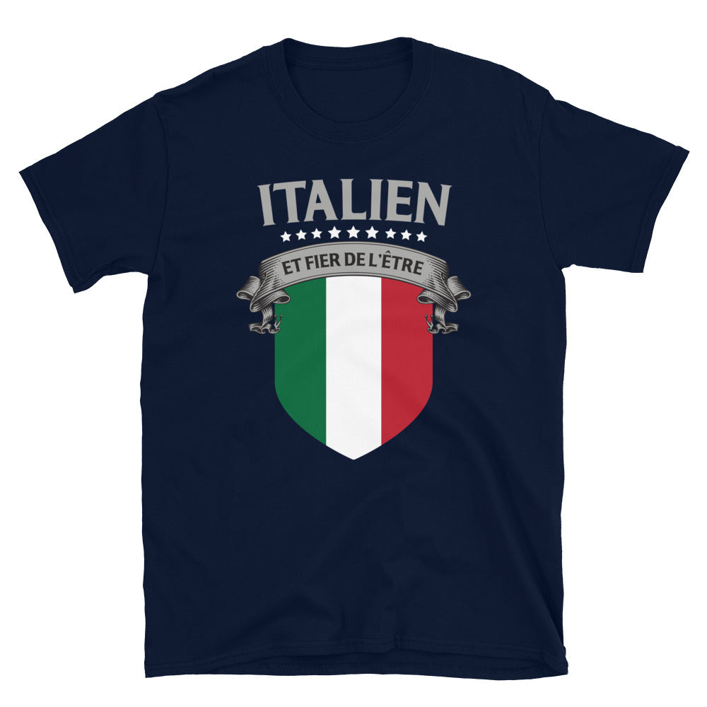 T-shirt Italie bleu marine - Fier d'être italien