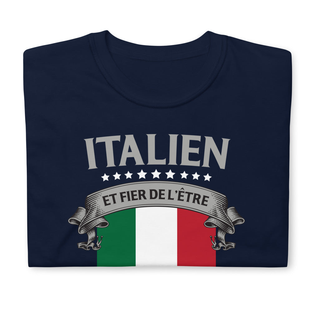 T-shirt Italie noir dos - Fier d'être italien