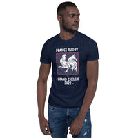 Thumbnail for T-shirt Rugby France gris foncé chiné dos - Grand Chelem 2022