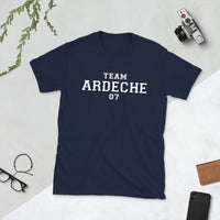 Thumbnail for T-shirt Ardèche gris foncé chiné dos - Humour Ardéchois