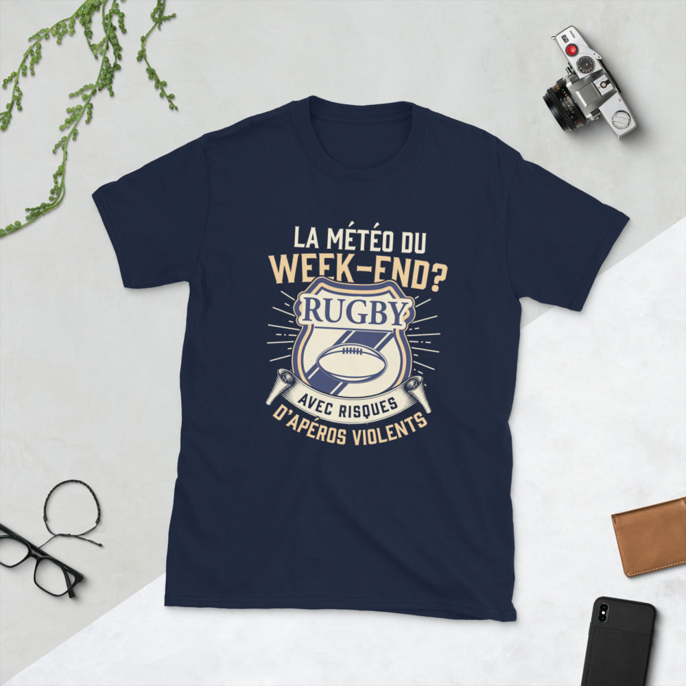 T-shirt humour Rugby, avec risques d'Apéros violents