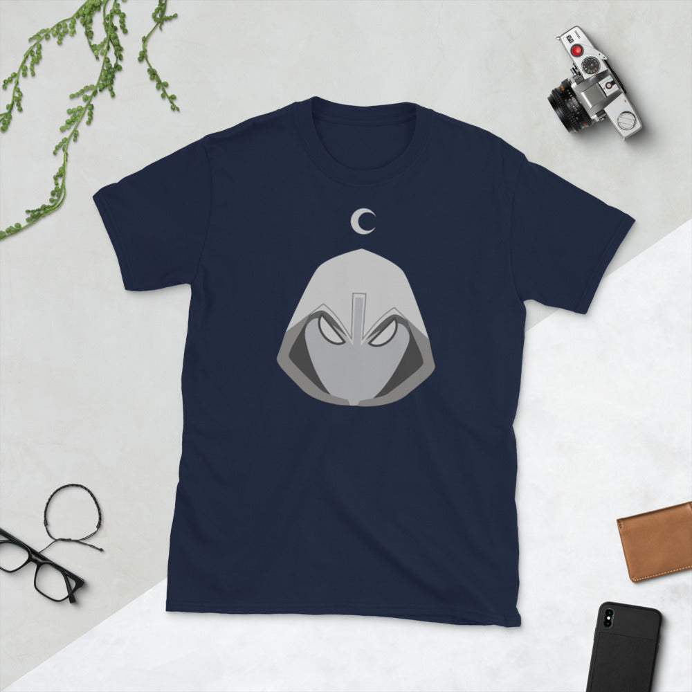 T-shirt Moon Knight bleu marine dos - design inspiré de Mac Spector