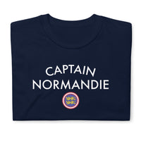 Thumbnail for T-shirt Normandie bleu marine dos - design héroïque et humoristique