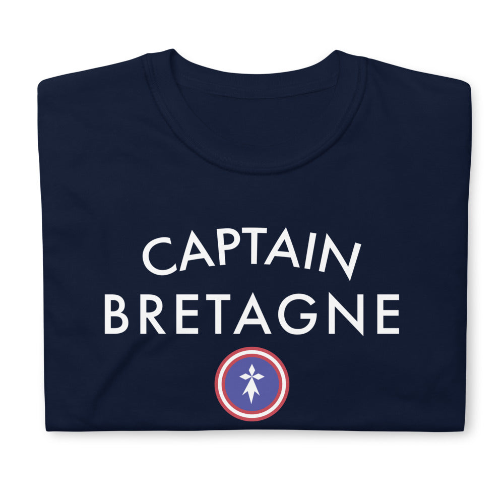 T-shirt Bretagne bleu marine dos - Captain Bretagne super-héros