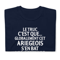 Thumbnail for T-shirt Ariège bleu marine dos - Humour Bat les C*uilles