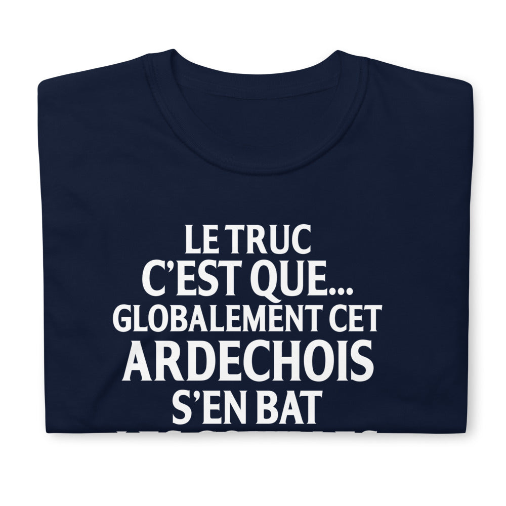 T-shirt Ardéchois bleu marine dos - Humour Bat les C*uilles