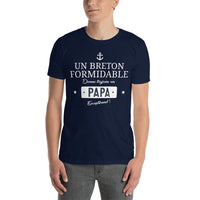 Thumbnail for T-shirt Bretagne bleu marine - Humour pour Papa Breton