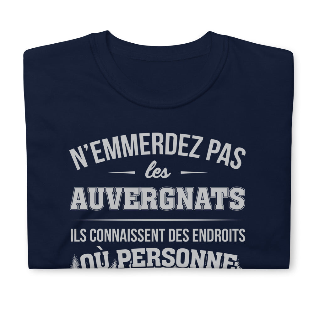 T-shirt Auvergnats bleu marine dos - N'emmerdez pas les Auvergnats