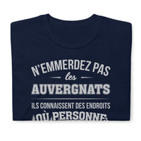 Thumbnail for T-shirt Auvergnats bleu marine dos - N'emmerdez pas les Auvergnats