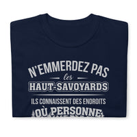 Thumbnail for T-shirt Haut-Savoyards bleu marine dos - Ne les emmerder pas