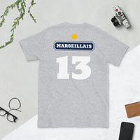 Thumbnail for T-shirt Marseille gris foncé chiné dos - Fierté du pastis 13
