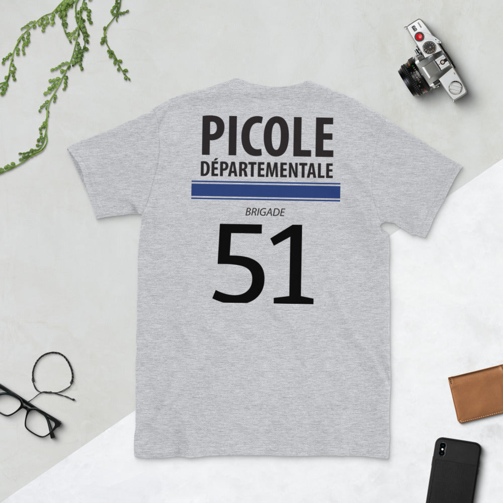 T-shirt Picole départementale blanc dos - design humoristique