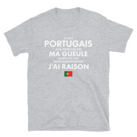 Thumbnail for T-shirt Portugal gris foncé chiné dos - Je suis Portugais je ne ferme pas ma gueule