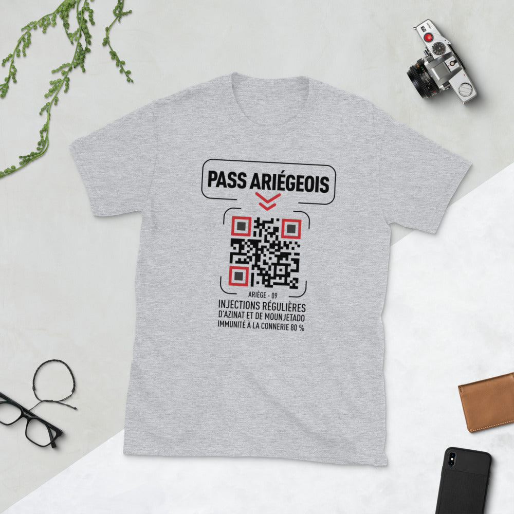 T-shirt Ariège blanc face - Humour et fierté locale