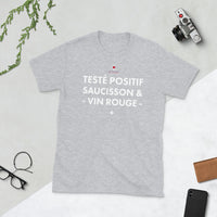 Thumbnail for T-shirt humour vin rouge bleu marine dos - Saucisson et fierté locale