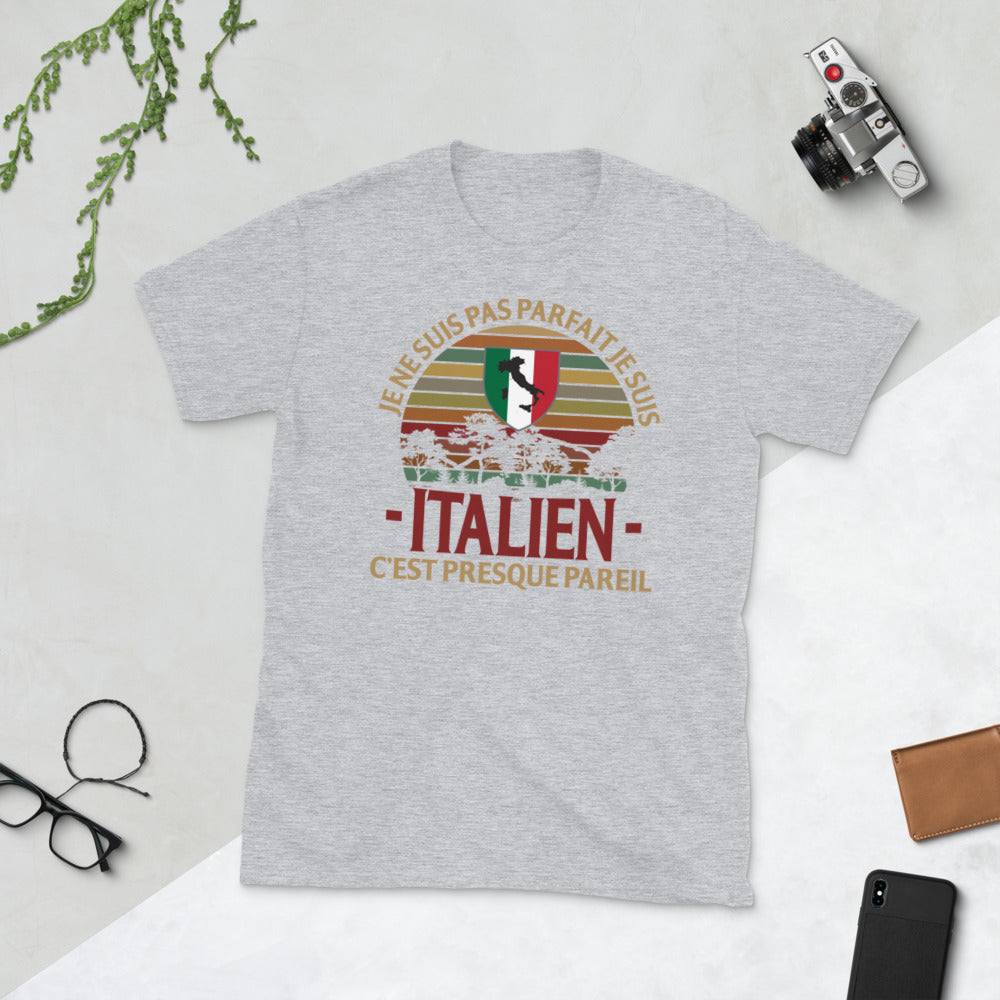 T-shirt Italie blanc - Je ne suis pas parfait, presque pareil