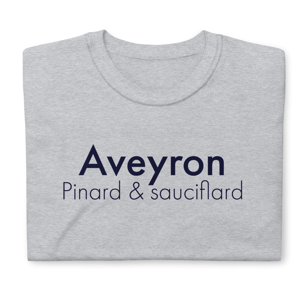 T-shirt Aveyron gris sport face - Pinard et Sauciflard humoristique