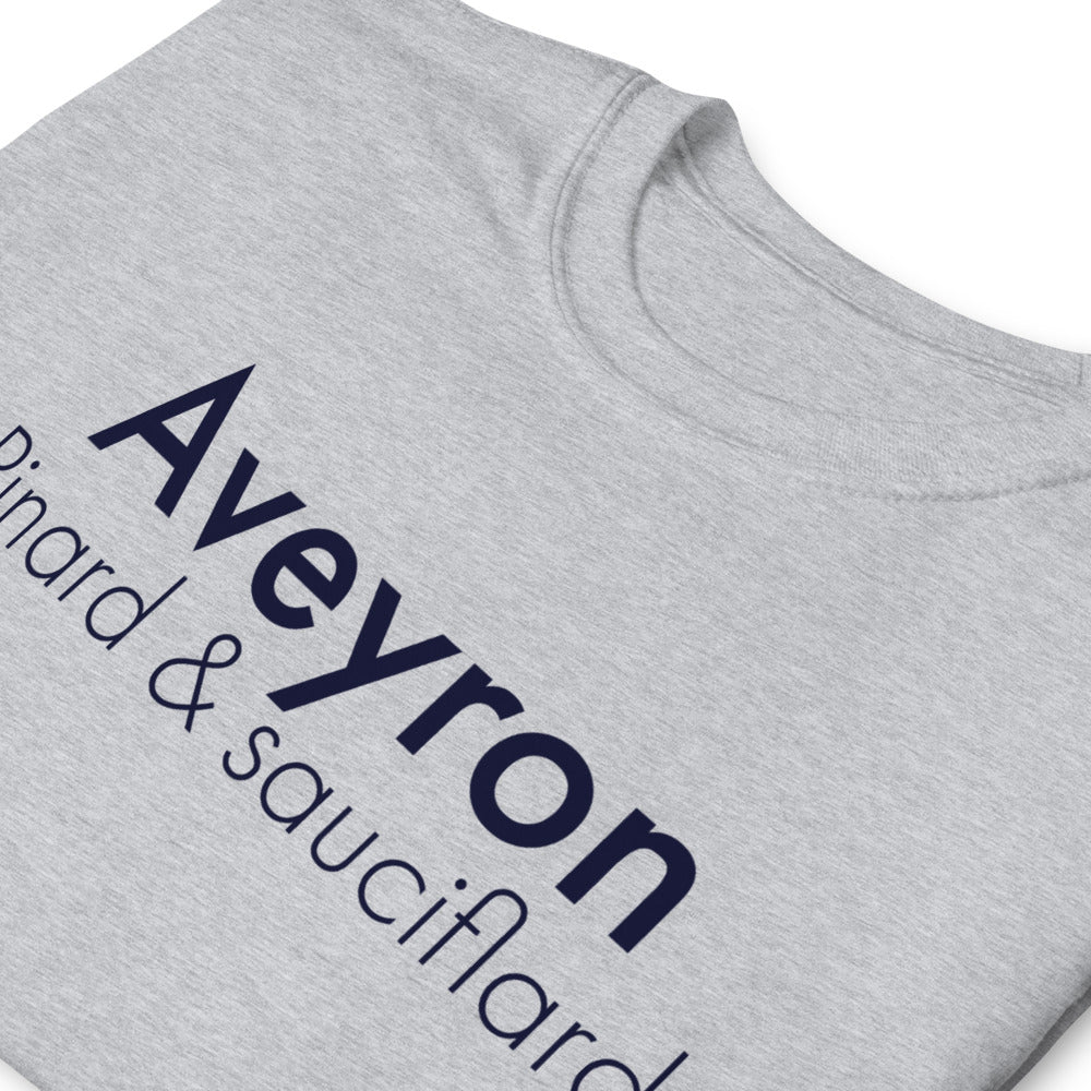 T-shirt Aveyron gris sport dos - Pinard et Sauciflard humoristique