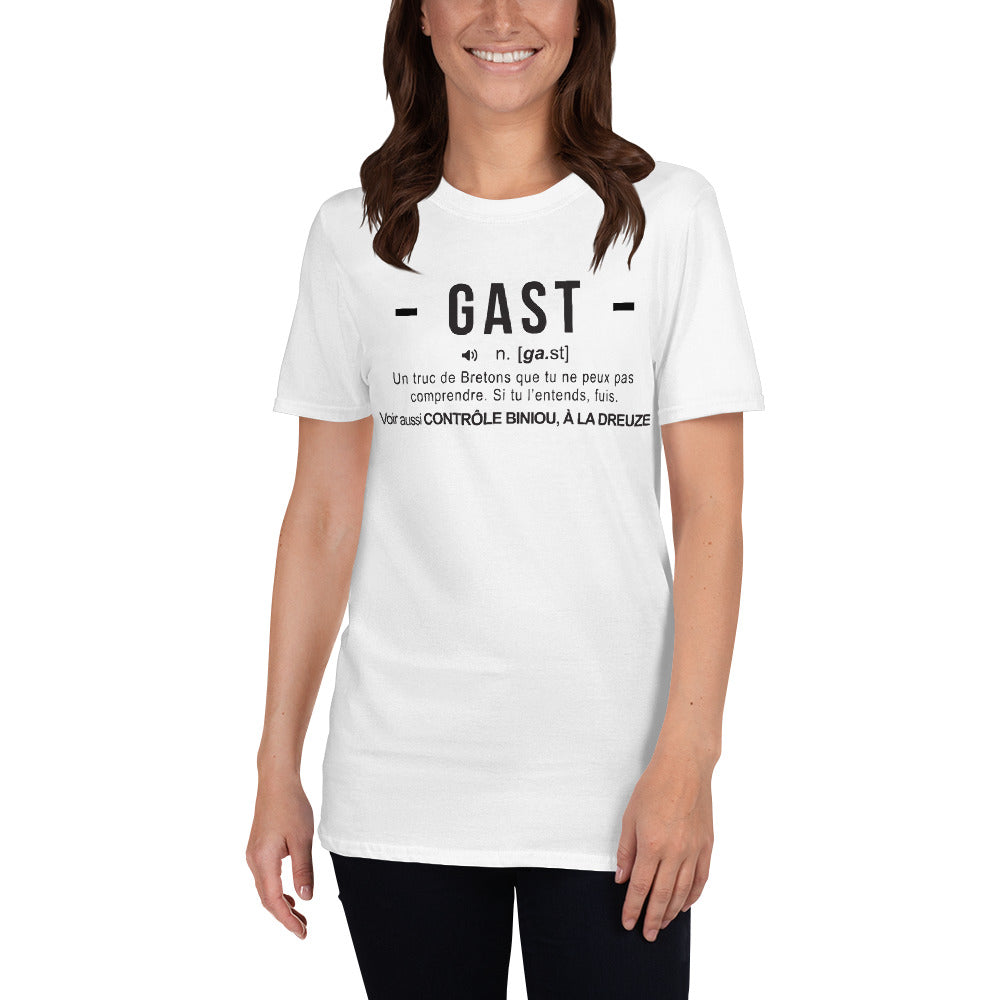 T-shirt Bretagne blanc dos - Gast définition humoristique