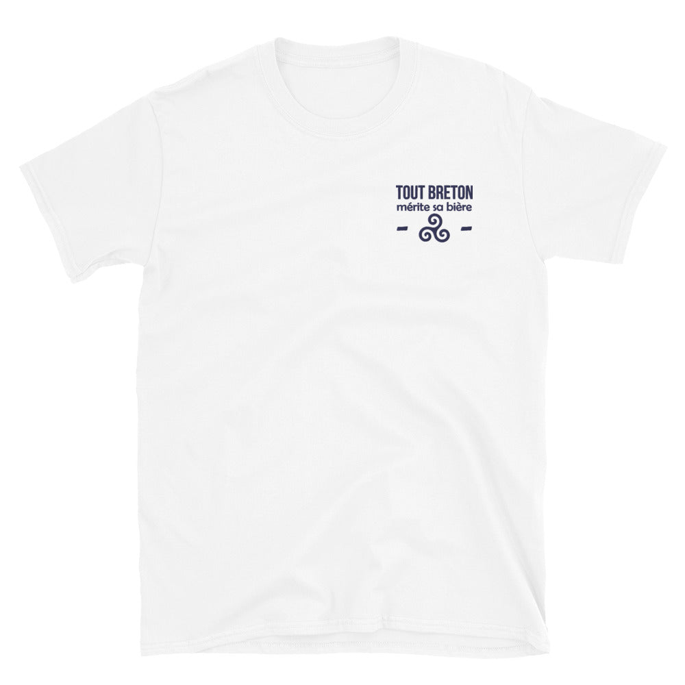 Tout Breton mérite sa bière - T-shirt Brodé - Ici & Là - T-shirts & Souvenirs de chez toi