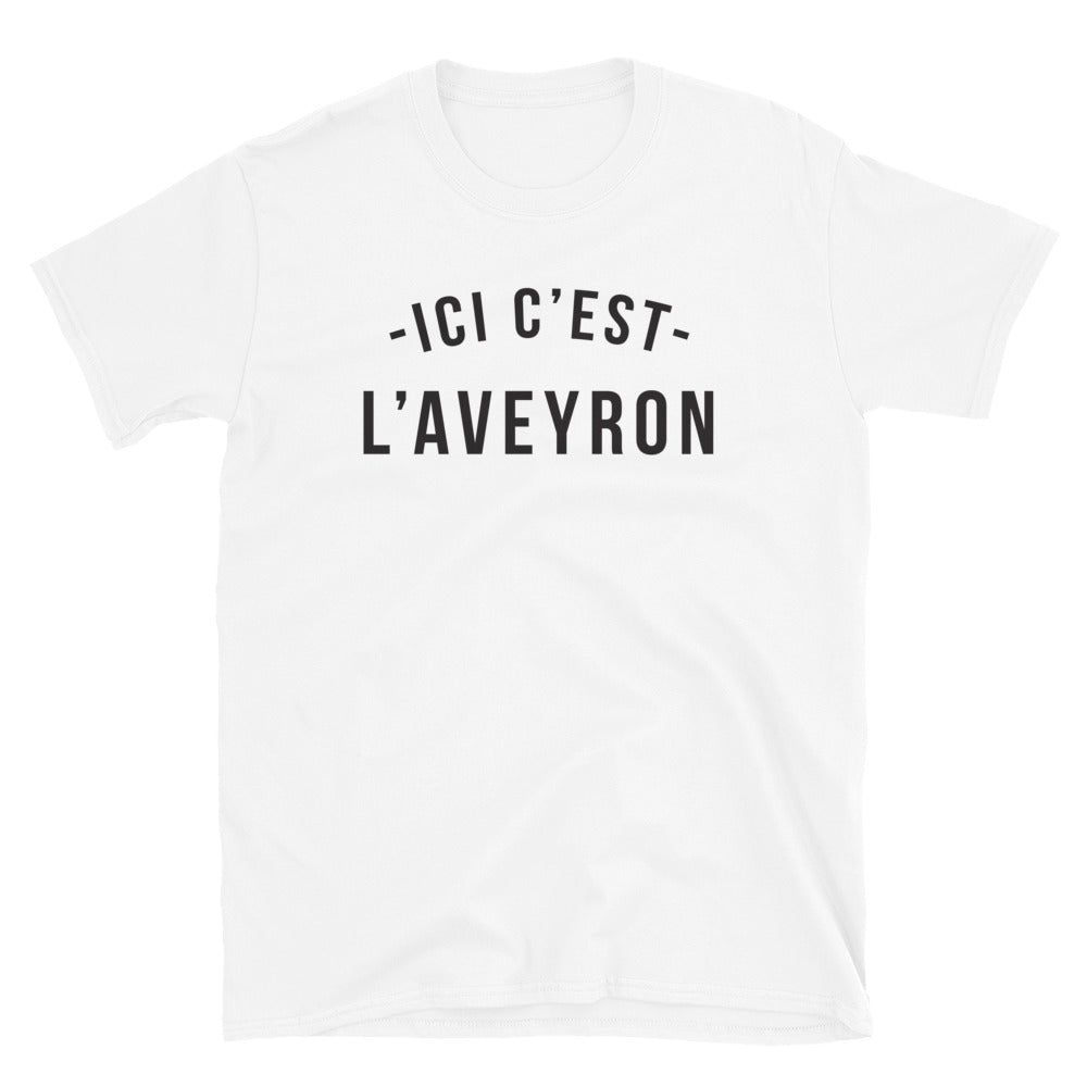 T-shirt Aveyron blanc dos - Ici c'est l'Aveyron