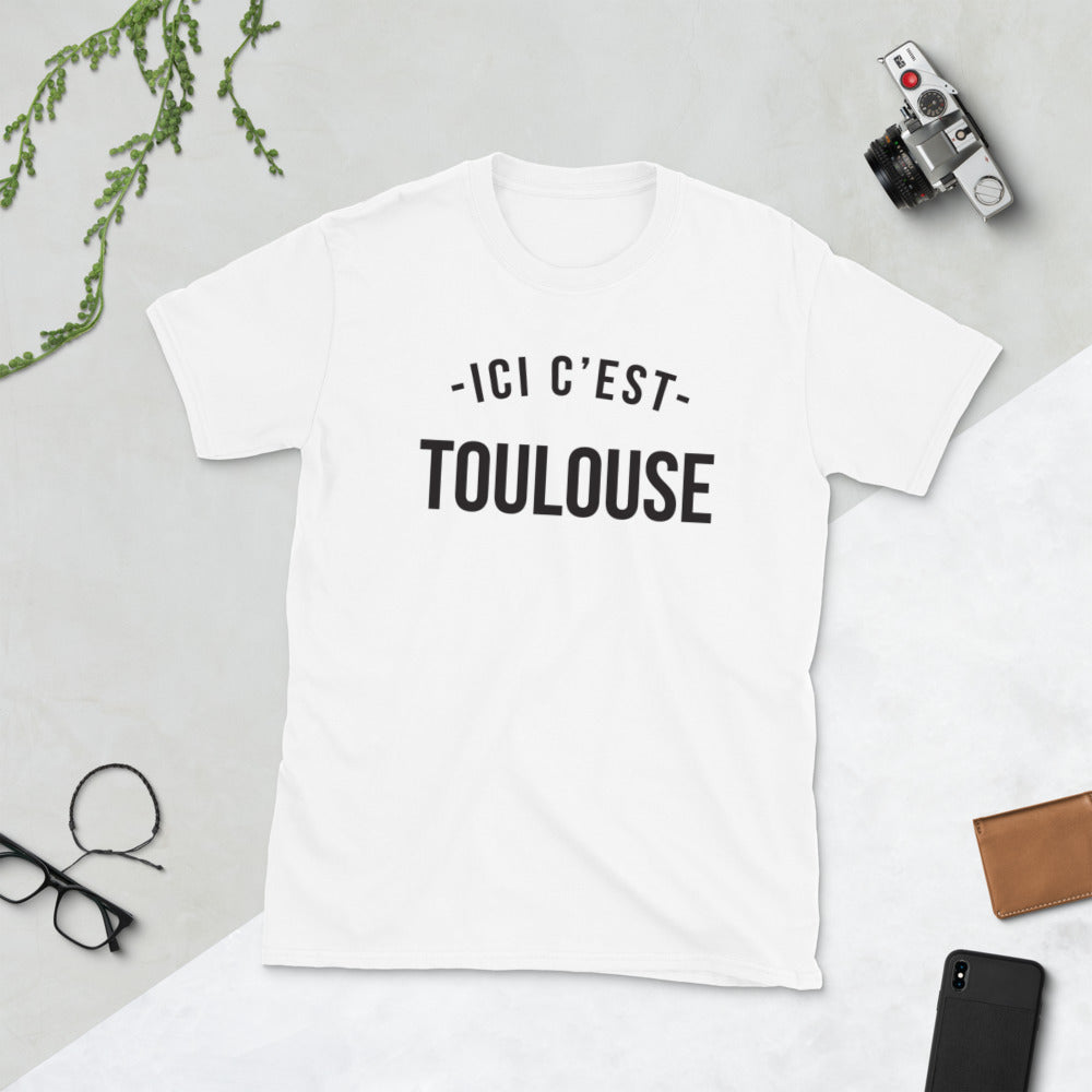 T-shirt Toulouse gris sport - Ici c'est Toulouse avec humour