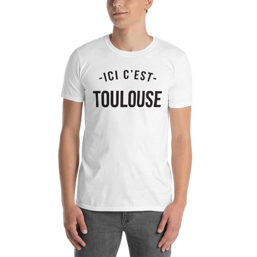 T-shirt Toulouse blanc - Ici c'est Toulouse avec humour