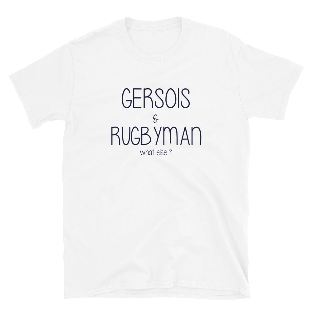 T-shirt Gers blanc dos - Gersois et rugbyman, humour local