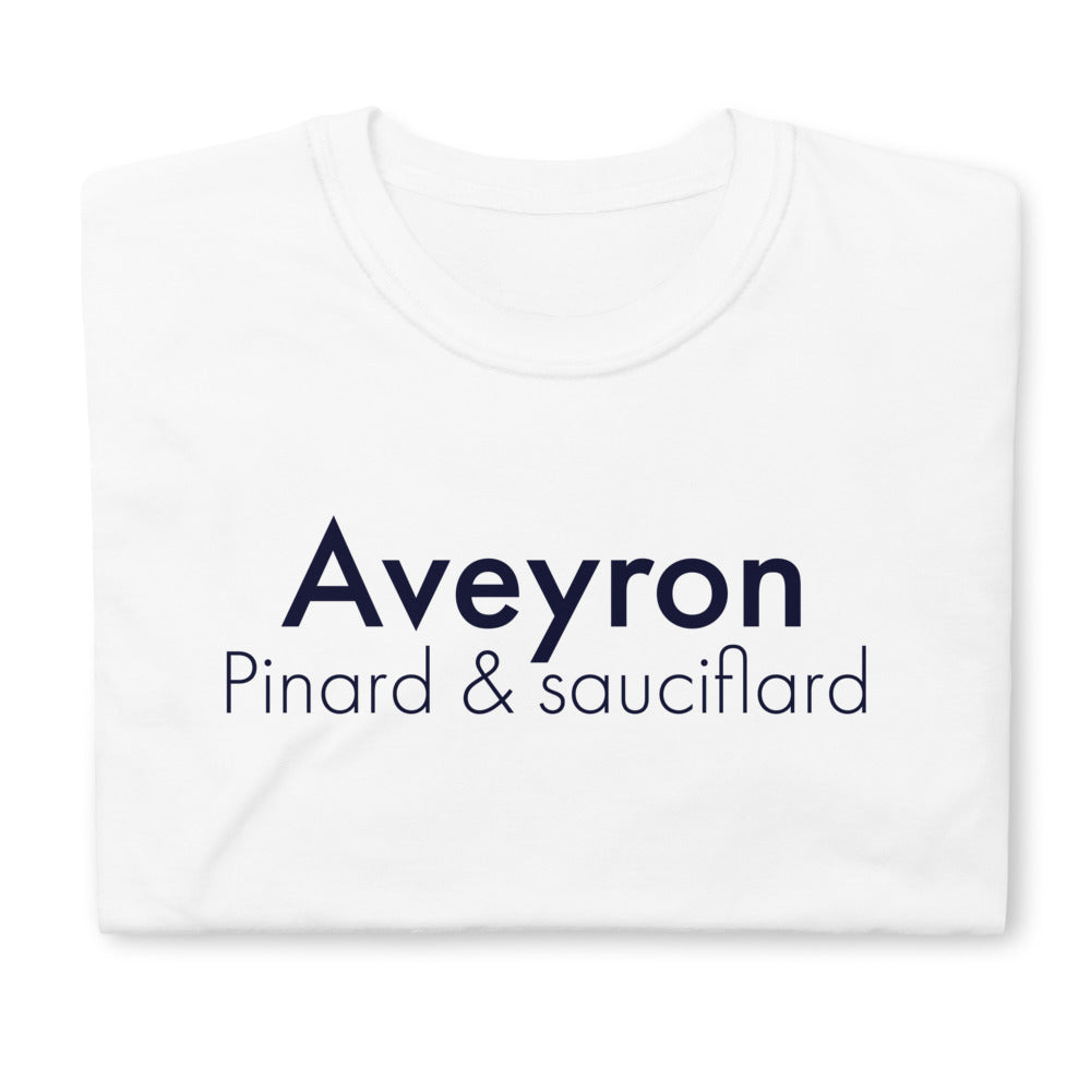 T-shirt Aveyron blanc - Pinard et Sauciflard humoristique